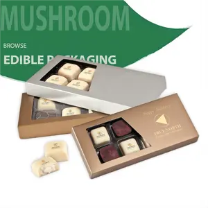 Luxe Kleine Een Psychedelische Exotische Champignon Witte Snoep Chocolade Aardbei Reep Papieren Dozen Verpakking Met Raam