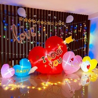 Ensemble de cœurs gonflables pour la Saint-Valentin, décoration de jardin extérieure pour une confession romantique avec lumières LED