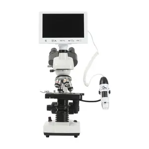 Laboratory Equipment Digital Microscope 40X-1600X Zoom Optical Microscope Laboratory Three-eye Digital Microscope