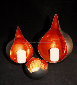 Portavelas Decorativo de Hierro Hecho a Mano, Ecológico, Duradero, Aromático, Modelo Qamar Overseas QO-1060, Decoración para el Hogar - Product Image 5