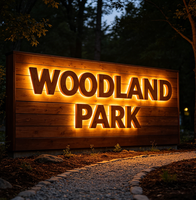Enseigne lumineuse 3D LED personnalisée pour toit, en aluminium, étanche, autoportante, pour signalisation directionnelle de parc, tour, communauté, ou enseigne nocturne