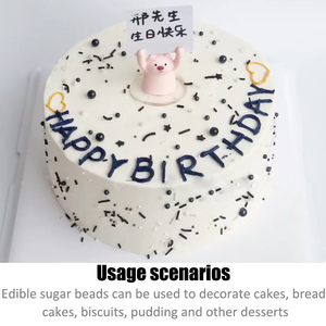 Hot bán ăn được màu đen ngọc trai đường hạt bóng <span class=keywords><strong>fondant</strong></span> DIY sprinkles cho bánh trang trí - Product Image 5