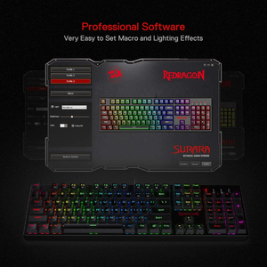 <span class=keywords><strong>Redragon</strong></span> K582 RGB Teclado mecánico para juegos Teclas ABS de doble disparo Interruptor rojo lineal 104 teclas Teclado mecánico para juegos - Product Image 3