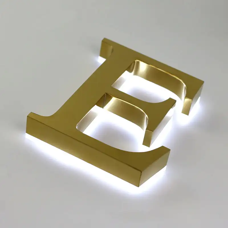 OEM 3D الخلفية الاحرف الاكريليك قناة الأبجدية شنقا أحرف مضيئة ليد روز الذهب