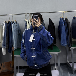 <span class=keywords><strong>Giacca</strong></span> di Jeans da <span class=keywords><strong>Uomo</strong></span> Oversize con Doppio Petto e Patchwork a Fantasia Lunga, Stile Cinese, di Tendenza, Collezione Designer 2025 - Product Image 5