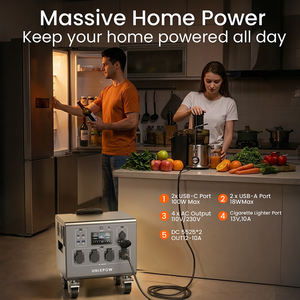 Estación de Energía Portátil de 3KW 3600W, Batería LiFePO4 de 2560Wh, Generador Solar con Inversor Bidireccional para Respaldo Doméstico y Camping al Aire Libre - Product Image 6