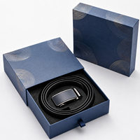 Boîte d'emballage rigide personnalisée avec logo, boîte cadeau de luxe à tiroir coulissant en papier avec insert pour accessoires masculins