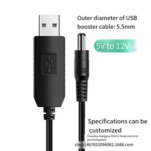 Kabel pengisi daya mainan, 5v ke 9v 12v Usb Transfer daya Dc lubang bulat Booster saluran daya 3.5mm bentuk kabel konverter kabel pengisi daya