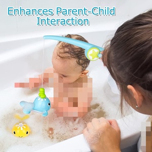 Jouets de bain Jeux de pêche magnétiques Baleines de natation Table à eau Bain de piscine Temps d'amusement Baignoire Jouet pour tout-petits - Product Image 3
