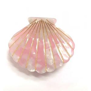 Pinza para el pelo de acetato con textura natural simulada, de alta gama, para uso diario, estilo costero de verano, ideal para vacaciones en la playa y resorts. - Product Image 3