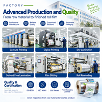 Film d'emballage imprimé sur mesure, film d'emballage flexible en rouleau, film laminé de qualité alimentaire pour café, en-cas, poudre