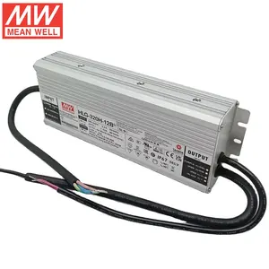 HLG-320H-12B Mean Well LED Driver arus konstan 320W, 3 in 1 dapat diredupkan IP67 antiair pencahayaan LED Meanwell 12V