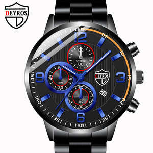 DEYROS reloj hombre relojes de moda de lujo para hombre deportes correa de acero inoxidable reloj de pulsera de cuarzo calendario reloj luminoso - Product Image 1