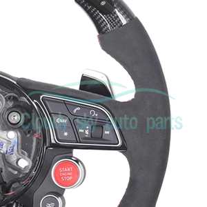 Volant en fibre de carbone véritable avec écran LED et bouton de démarrage à quatre touches pour RS3 R8 S6 <span class=keywords><strong>Q5</strong></span> Q7 - Vente flash - Product Image 5