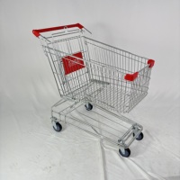 Carrito de Compras Estilo Asiático con Estructura de Espiga, Carrito de Supermercado de Alta Capacidad con Ruedas