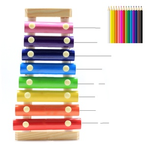 Xylophone en bois coloré en gros pour enfants, instrument de musique Orff avec touches arc-en-ciel et maillet - Product Image 4
