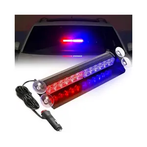 Lampe stroboscopique d'urgence pour tableau de bord de voiture Pare-brise à LED avec ventouses Lampe stroboscopique d'urgence pour voiture