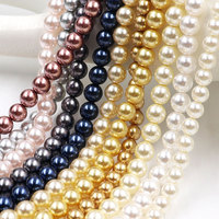 En stock 8mm perles de verre colorées cristaux tchèque haute qualité collier de perles Bracelet nacre perles pour la fabrication de bijoux