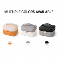 Sac à cosmétiques de grande capacité, en cuir PU de qualité supérieure, étanche, organiseur de maquillage de voyage avec poignée portable