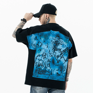 Oversized Men's T-Shirts 100% Cotton Custom Front Logo Digital Printing O-Neck Casual Style Short Sleeve Breathable Regular - Product Image 2