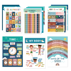 Tableau de vie éducatif précoce Stickers muraux apprentissage couleur ensemble d'affiches murales pour les jeunes enfants maternelle décorations de salle de classe - Product Image 3