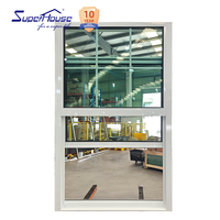 Ventana Elevadora Vertical Integrada de Estilo Americano Superhouse con Rejillas, Ventana Elevadora Comercial de Aluminio