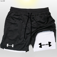Shorts de sport tricotés pour hommes à taille haute avec cordon de serrage, séchage rapide, respirants, pour l'entraînement, la course et la plage en été