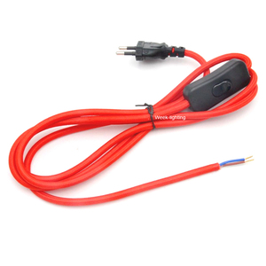 Dây Nguồn 220V AC Với Phích Cắm Châu Âu Chuyển Đổi Nội Tuyến Dệt Bện Dây Cáp Bọc 2 Mét - Product Image 2