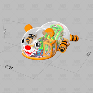 Parque de Juegos Inflable con Temática de Dibujos Animados, Carpa de Burbujas Transparente con Forma de Cerdo, con Pelotas de Océano, Parque Inflable de Burbujas - Product Image 2