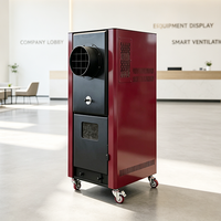 Cheminée à air chaud à granulés de biomasse, mobile, autoportante, en acier, avec thermostat à distance, pour une utilisation optimisée de l'espace, style ferme, pour le loisir