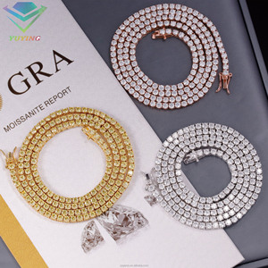 Giá thấp nhất, có sẵn, bạc 925, đá Moissanite VVS 2mm--6.5mm, dây chuyền/vòng tay tennis kim cương VVS dành cho nữ/nam - Product Image 2