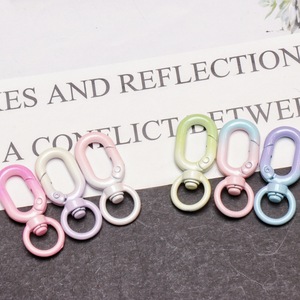 Grosir gantungan kunci logam ringan multifungsi murah DIY hadiah kecil liontin kait dengan gesper musim semi warna - Product Image 3