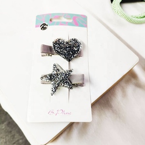 Bebé accesorios para el pelo lentejuelas corazón forma de <span class=keywords><strong>estrella</strong></span> de cinco puntas de pelo del conjunto para los niños - Product Image 3