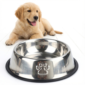Bol à eau pour animaux de compagnie en acier inoxydable pour chats et <span class=keywords><strong>chiens</strong></span>, antidérapant, résistant à la corrosion, design élégant et écologique - Product Image 1