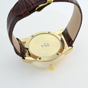 Montre à quartz pour hommes et femmes, montre-bracelet étanche 30M, bracelet en cuir PU, affichage de la date, boîtier doré, Reloj de Cuarzo - Product Image 6