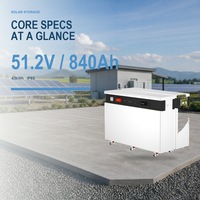 Batterie de stockage solaire LiFePO4 51,2V 840Ah 43kWh avec BMS pour usage résidentiel et commercial