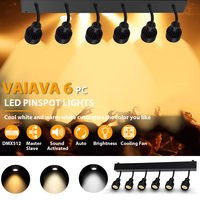 6 Focos LED de 10w Blanco Cálido, DMX512, Luces de Escenario, Luces para DJ, Luces de Discoteca, Luces para Fiestas, Equipos de Iluminación para Eventos de Hotel