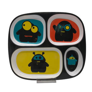 Plato de Cena Infantil Rectangular de Melamina con Cuatro Compartimentos, Diseño de Dibujos Animados, Resistente a Roturas, Apto para Lavavajillas, para Bebés - Product Image 2