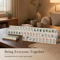 Tuiles de Mahjong américaines personnalisées, motif panda, 152 pièces, avec tuiles Joker et tuiles vierges pour les soirées de jeu en famille