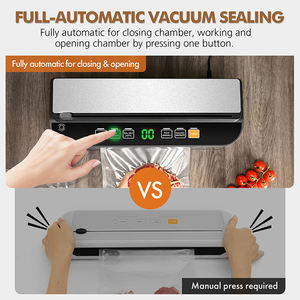 Vakum sızdırmazlık kuru nemli modu için kesici ve rulo depolama Sous Vide çanta ruloları ile tam otomatik vakumlama makinesi - Product Image 2