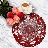 Set de table isolant creux en PVC avec dentelle
