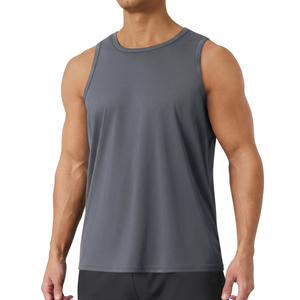 Débardeur Tendance Homme 2026 – Col Rond Sans Manches, Couleur Unie, Tricoté en Polyester, Séchage Rapide, Tenue Décontractée et Sportive - Product Image 1