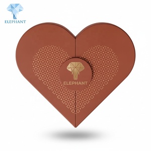 Caja de Regalo de Lujo Personalizada ELEPHANT, con Forma de Corazón, Rígida, con Lámina Dorada, Doble Apertura, para Lápiz Labial, San Valentín - Product Image 4