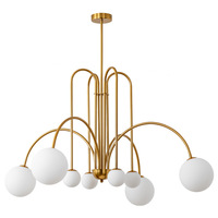 Haute qualité personnalisé moderne nordique or noir rouge éclairage lustre intérieur décoratif globe en verre