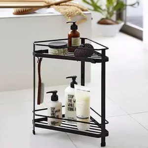 Powder Sprayed Rust Proof Two layers of Rack, Caddy Stainless Bathroom Organizer Corner Shelf