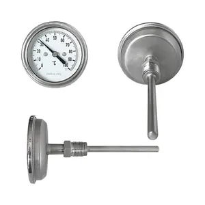 Inline-rohrthermometer wählen industrielles bimetall-analogrohr 15 cm bimetall-thermometer für industrielles warmwasserrohr