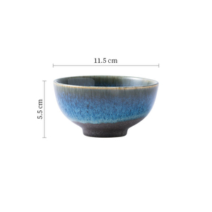 Tazón de cerámica refinada para comedor, azul niebla, exterior mate suave, gran capacidad, apto para alimentos, duradero, para una mesa contemporánea. - Product Image 6