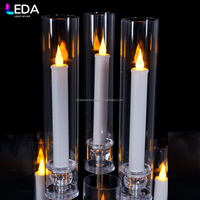 Décoration de table pour événements LEDA, chandelier doré à 6 bras, support à bougies en métal à deux niveaux, support de toile de fond pour mariage