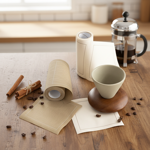 Posavasos de Tela de Algodón, Servilletas Desechables Enrolladas, Estilo Lino, Impresas, Cuadradas, Suministro Directo de Fábrica, Marca Brillante - Product Image 1