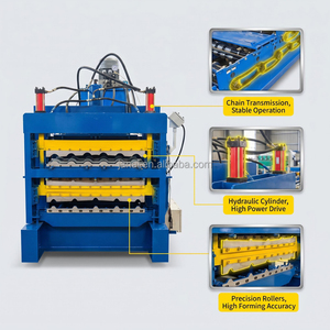 Machine de formage automatique à trois couches pour tôles <span class=keywords><strong>GI</strong></span>, prix usine, machine de fabrication de garnitures de carrelage en acier inoxydable, vente chaude - Product Image 1